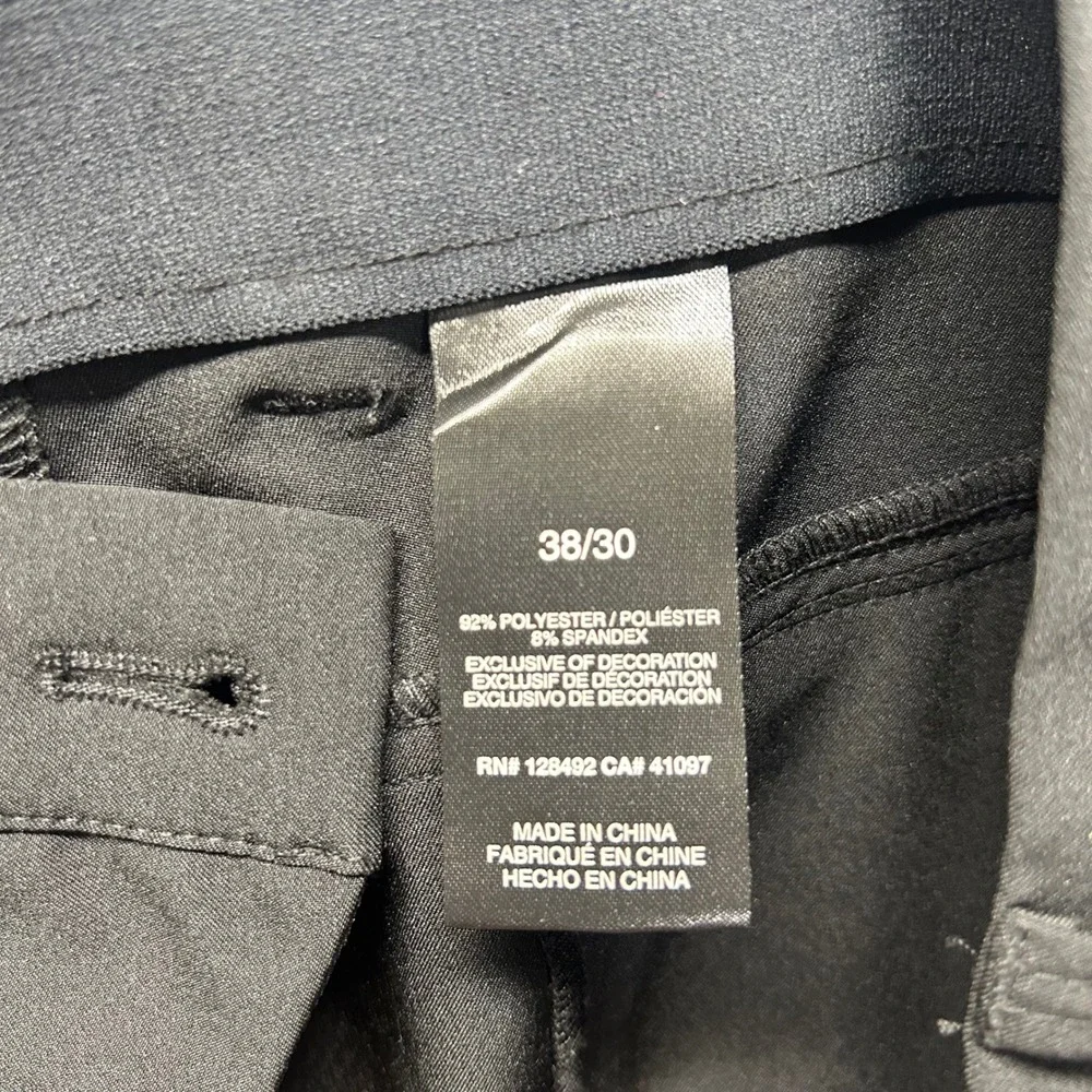 Greg Norman Mens Black Performance‎ Golf Pants Stretch 5-Pocket 38x30 Flat Front